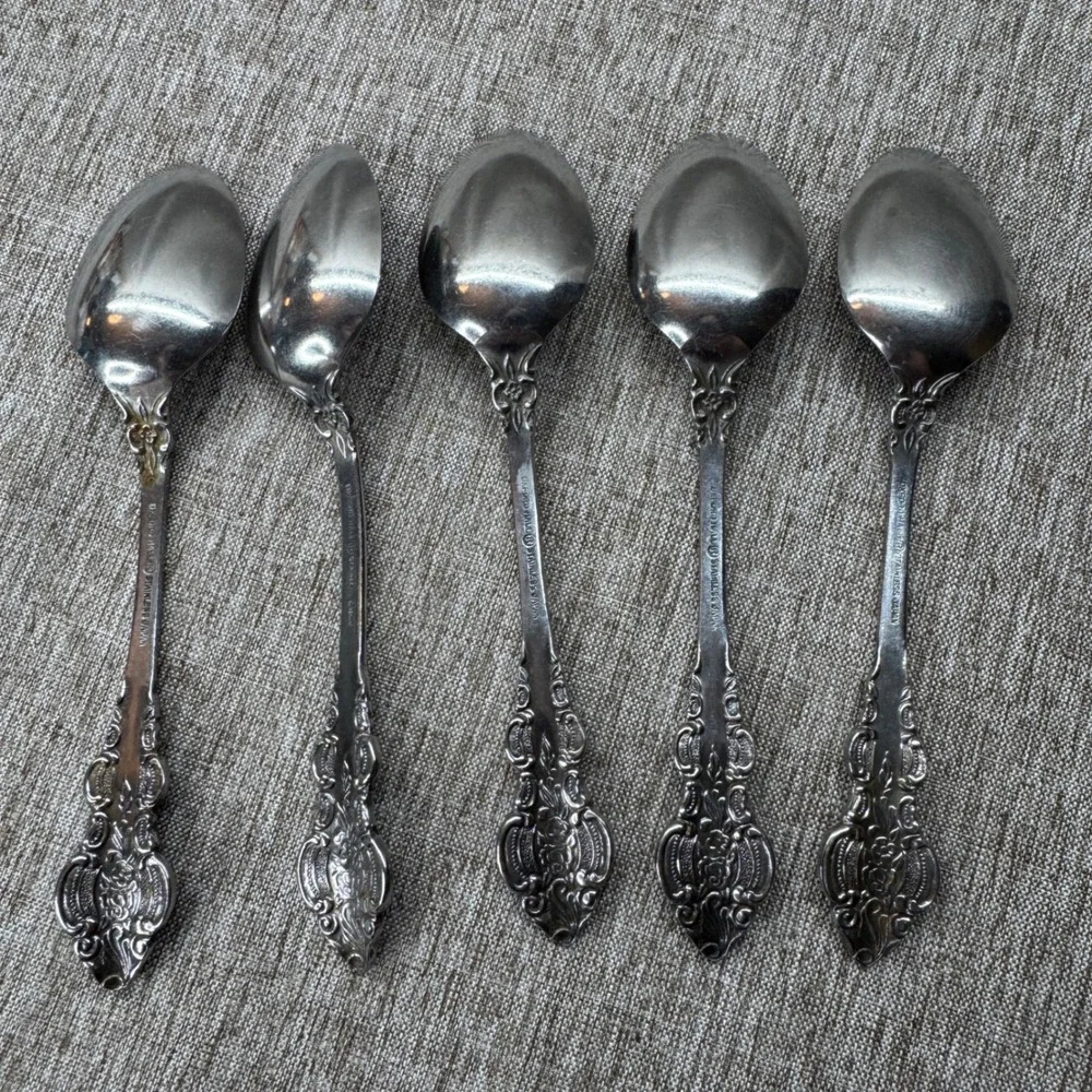 Oxford Hall Exquisite Stainless‎ Teaspoons Set of 5 Sutherland Floral Flatware